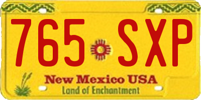 NM license plate 765SXP