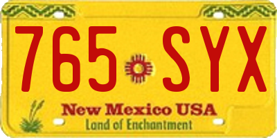 NM license plate 765SYX