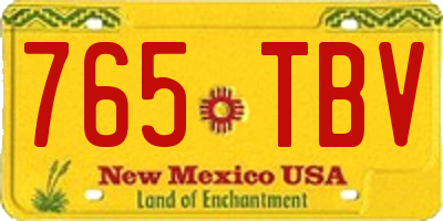 NM license plate 765TBV
