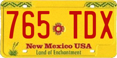 NM license plate 765TDX