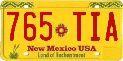 NM license plate 765TIA