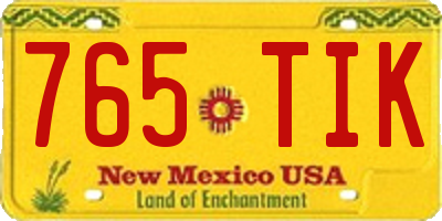 NM license plate 765TIK