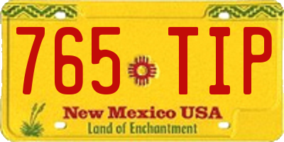 NM license plate 765TIP