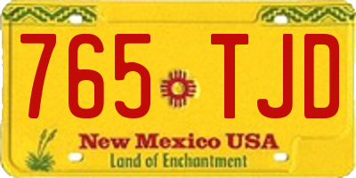 NM license plate 765TJD