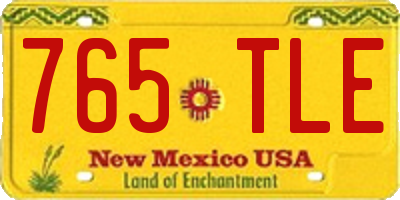 NM license plate 765TLE