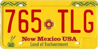 NM license plate 765TLG