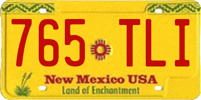 NM license plate 765TLI