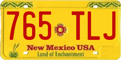 NM license plate 765TLJ