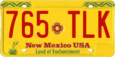 NM license plate 765TLK