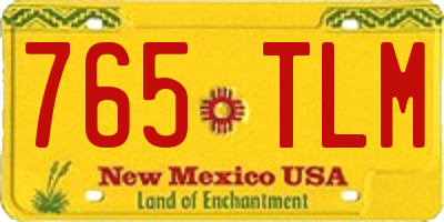 NM license plate 765TLM