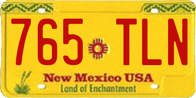 NM license plate 765TLN