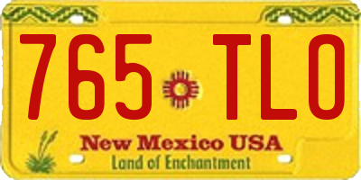 NM license plate 765TLO