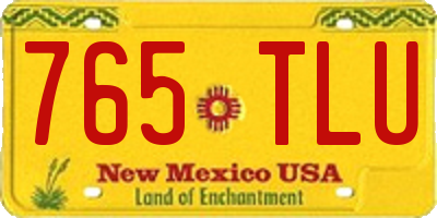 NM license plate 765TLU