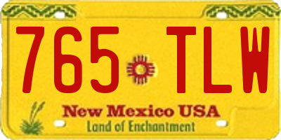 NM license plate 765TLW