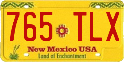 NM license plate 765TLX