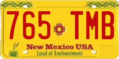 NM license plate 765TMB
