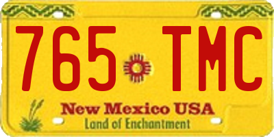 NM license plate 765TMC