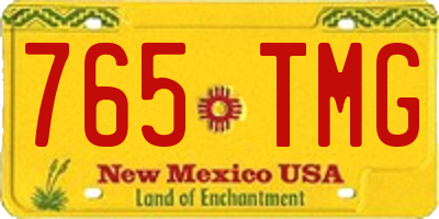 NM license plate 765TMG