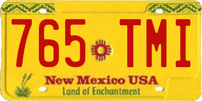 NM license plate 765TMI