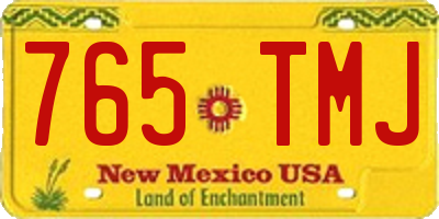 NM license plate 765TMJ