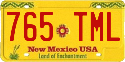 NM license plate 765TML