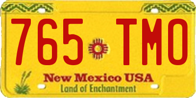 NM license plate 765TMO