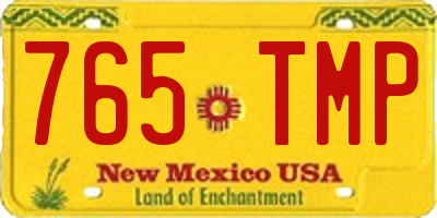 NM license plate 765TMP