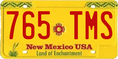 NM license plate 765TMS