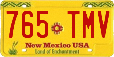 NM license plate 765TMV