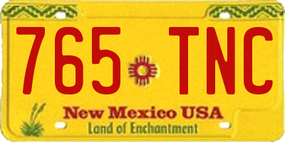 NM license plate 765TNC