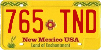 NM license plate 765TND