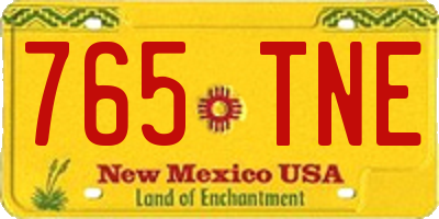 NM license plate 765TNE