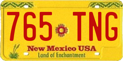 NM license plate 765TNG