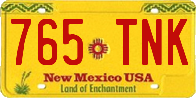 NM license plate 765TNK