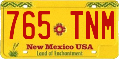 NM license plate 765TNM