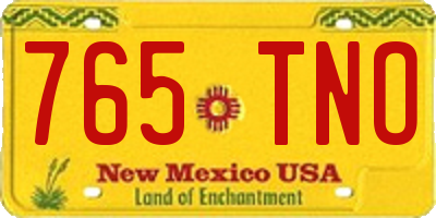 NM license plate 765TNO