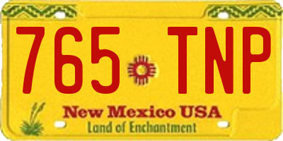 NM license plate 765TNP