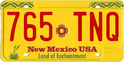 NM license plate 765TNQ