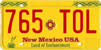 NM license plate 765TOL