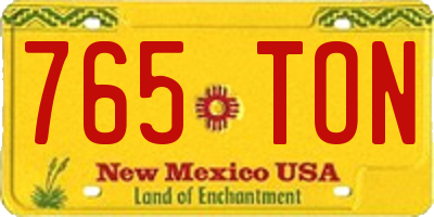 NM license plate 765TON