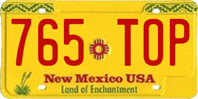 NM license plate 765TOP