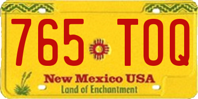NM license plate 765TOQ