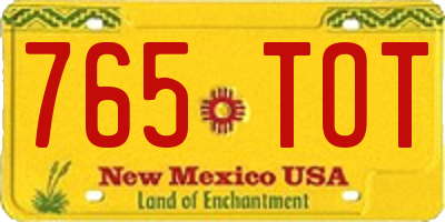 NM license plate 765TOT