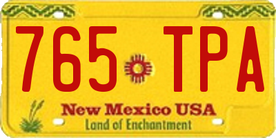 NM license plate 765TPA