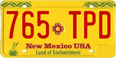 NM license plate 765TPD