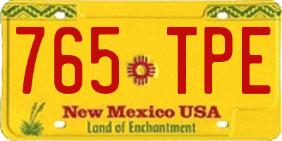 NM license plate 765TPE