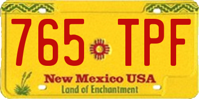 NM license plate 765TPF