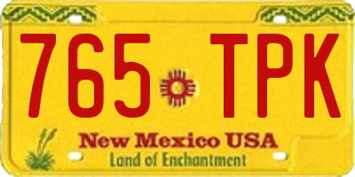NM license plate 765TPK