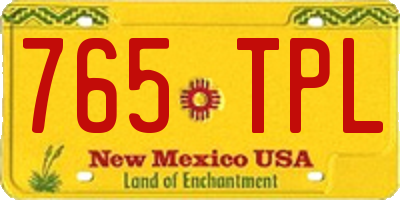 NM license plate 765TPL