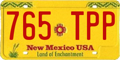 NM license plate 765TPP